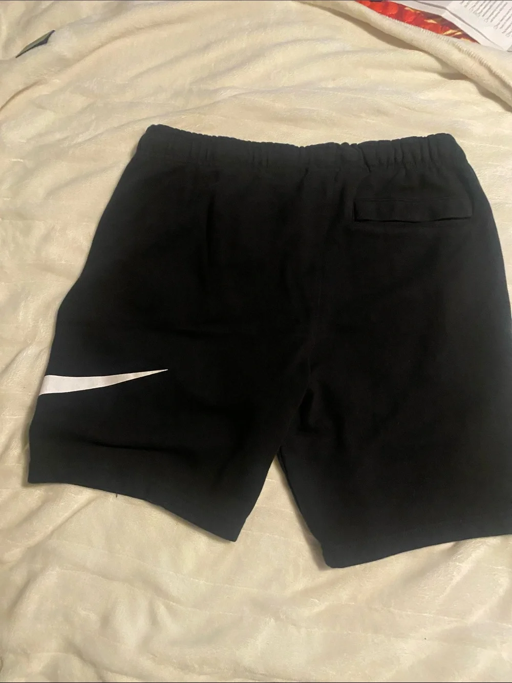 Men’s Black Athletic Shorts with White Nike Logo (630)